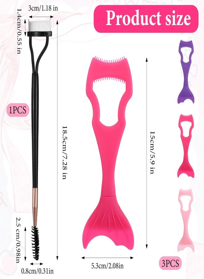 Elegaperma Mascara Guard for Eyelashes,3 Pcs Mascara Shield Guard with 2 in 1 Eyelash Comb Separator,Reusable Makeup Tool Set,Make Natural Eyelook,Beginners Friendly for Women(Pink+Black) - Image 2